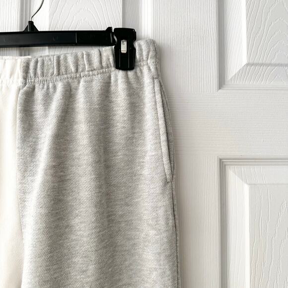 Garage NWT Light Grey White Colorblock French Terry Boyfriend Jogger Sweatpants - Picture 6 of 9